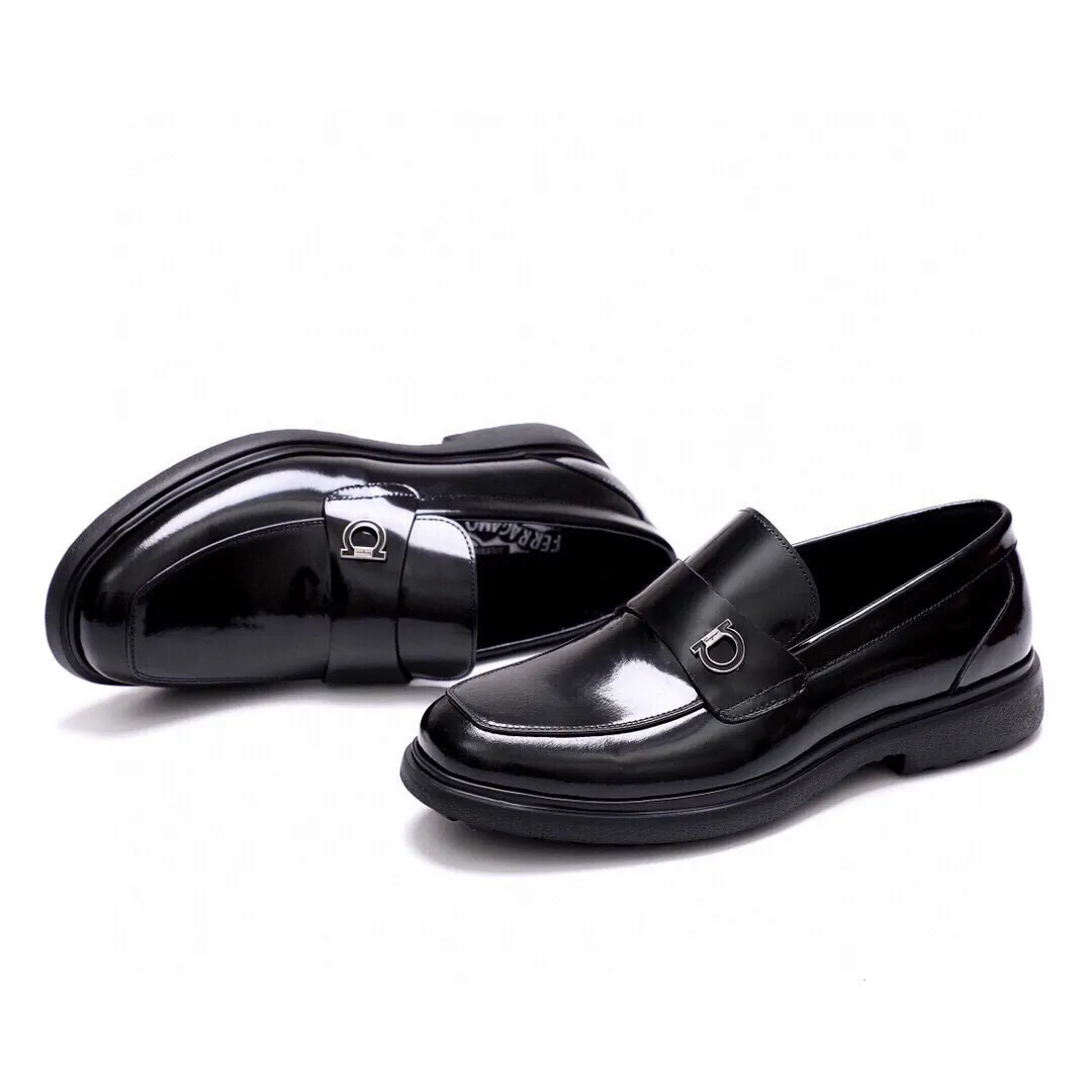 Men's shoes 💰520 💐[Ferragamo/Ferragamo] New 🐲Ferragamo* Ferragamo classic formal leather shoes! It is made of imported first-layer open-edge beaded cowhide leather upper + luxurious hardware buckle, and the inner layer is comfortable first-layer cowhide 🐂 leather lining! Original rubber outsole! Code number 38-44 (45🉑️customized)